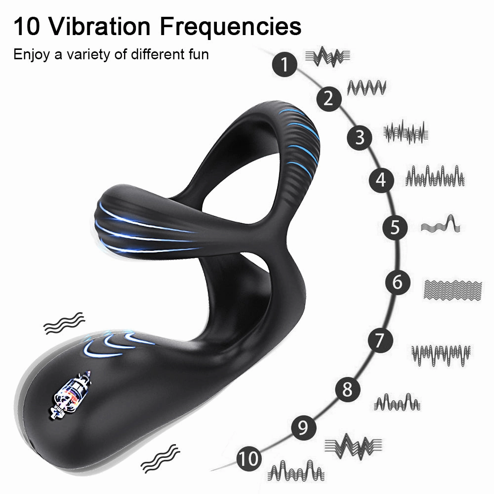 Couples Long Lasting Erection Anal Vibrator with Vibrating Cock Ring Prostate Massager Anal Plug Penis Ring