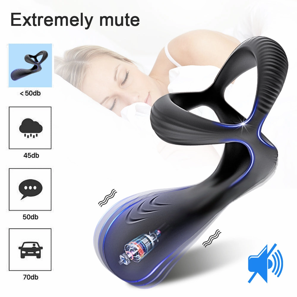 Couples Long Lasting Erection Anal Vibrator with Vibrating Cock Ring Prostate Massager Anal Plug Penis Ring