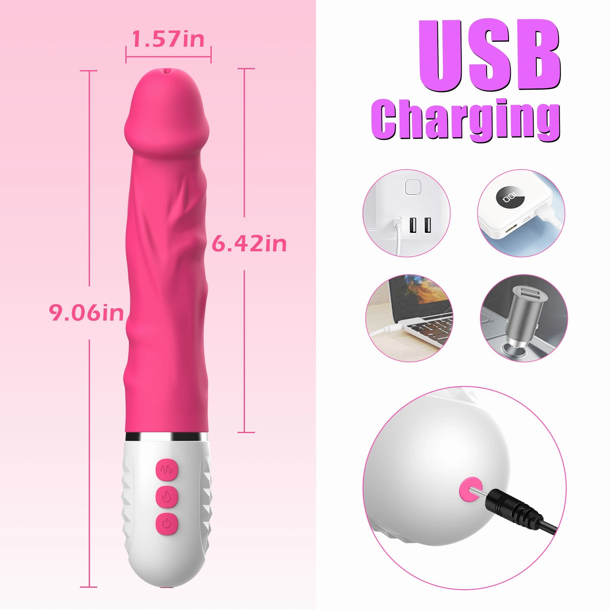 Dildo Vibrator With Vibration & Heating