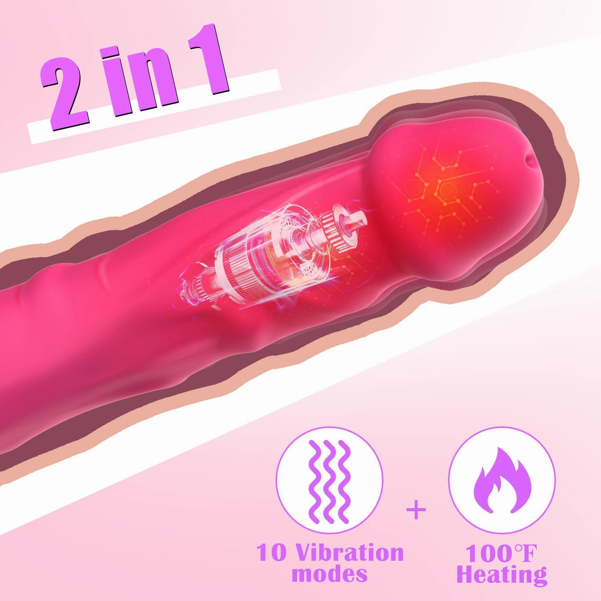 Dildo Vibrator With Vibration & Heating