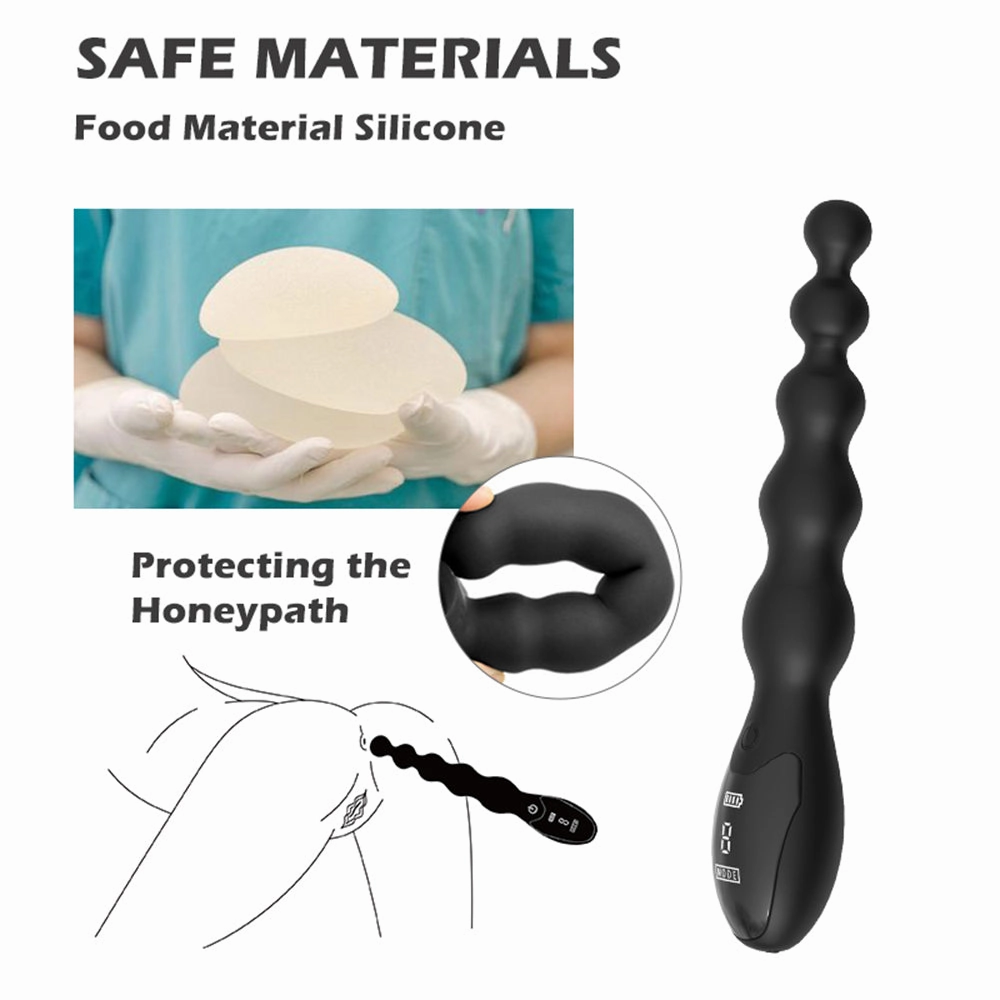 Dole-Vibrating Anal Beads Prostate Massager Remote Control Butt Plug G Spot Stimulor