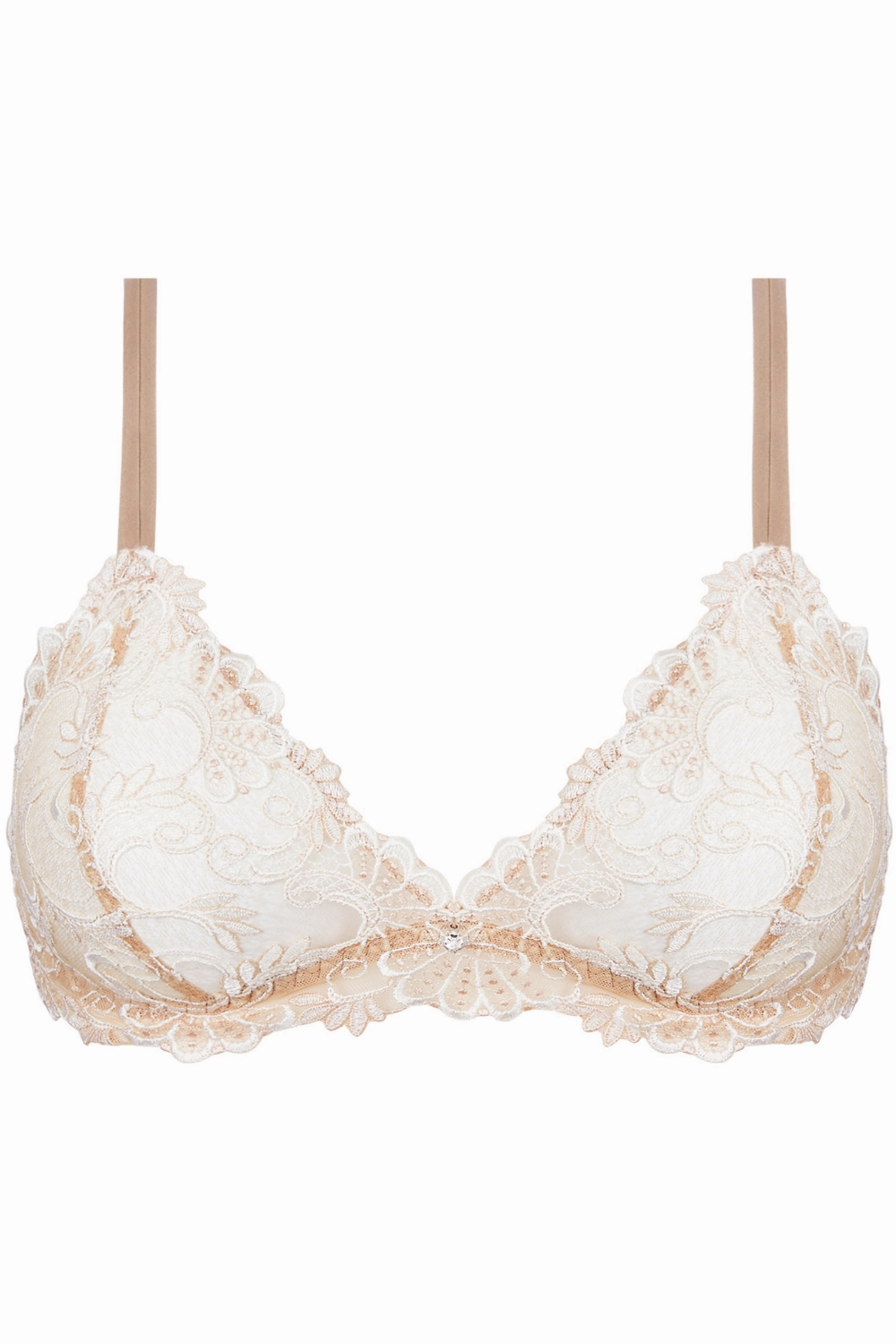 Dressing Floral Wireless Triangle Bra - Ambre Nacre