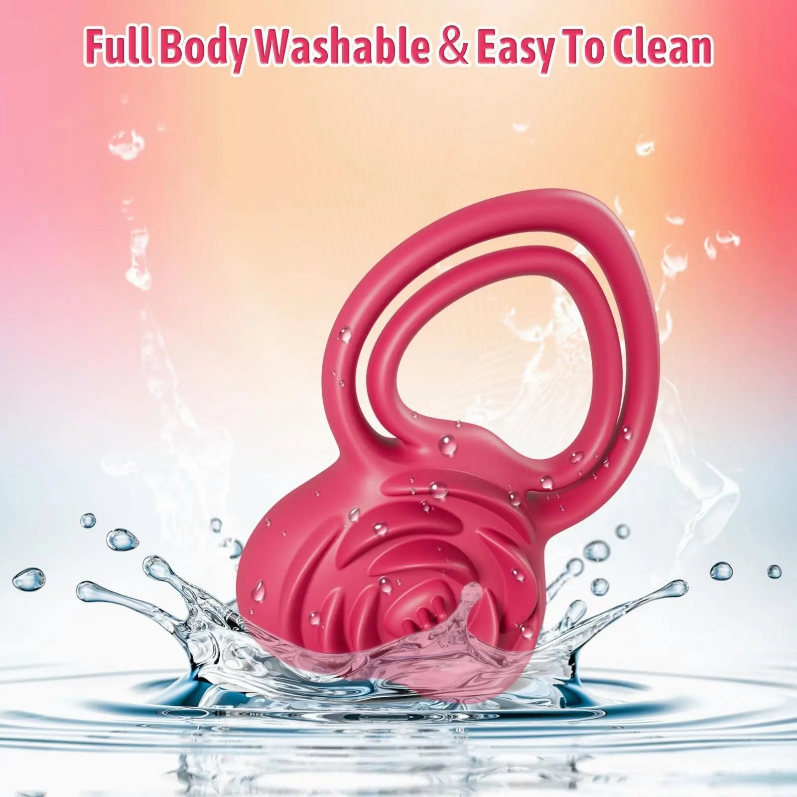 Dual Action Vibrating Cock Ring with Rose Clitoral Stimulator for Intense Pleasure