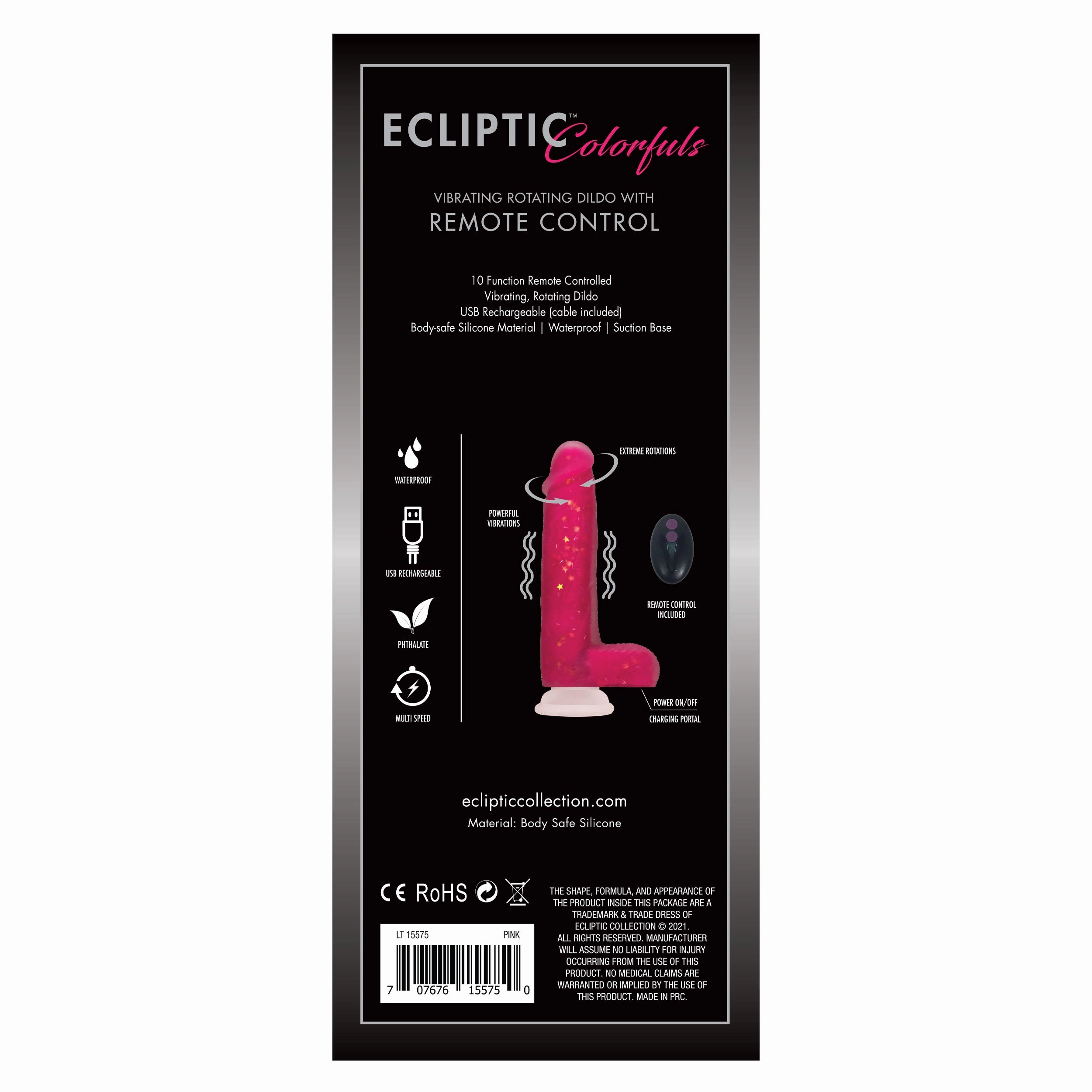 Ecliptic Colorfuls Pink Dildo