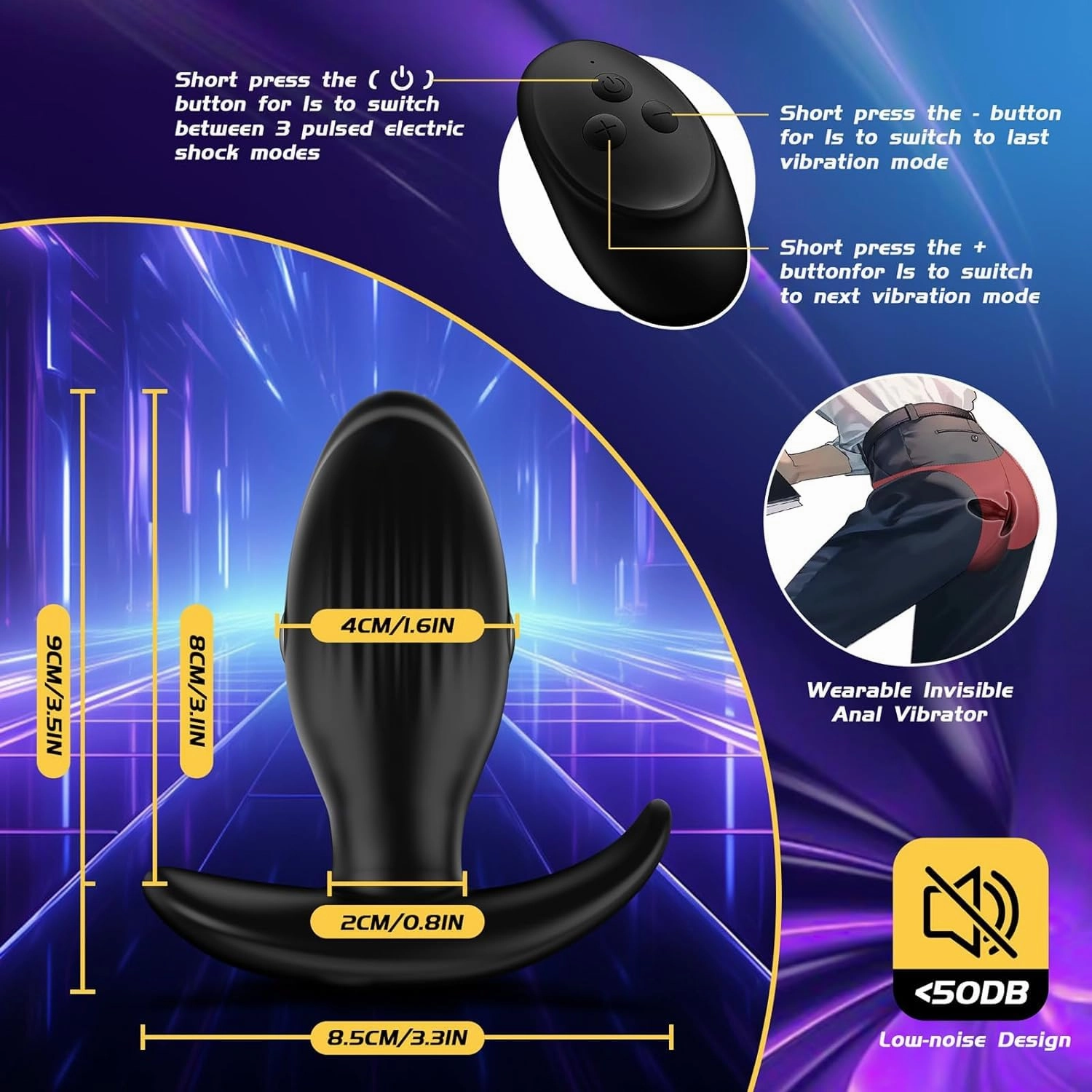 Electrical Stimulation Butt Plug with Vibration