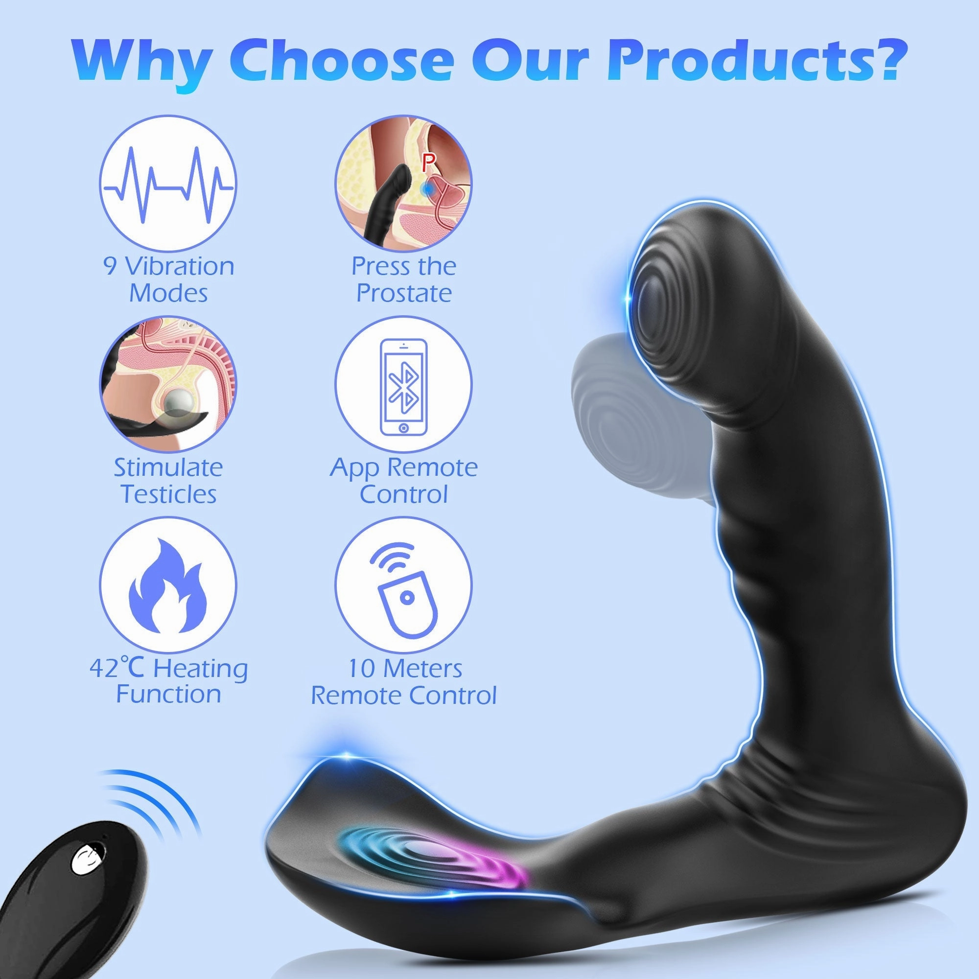 Elizabeth - Thrusting Prostate Massager with Vibrating & Wiggle Patterns