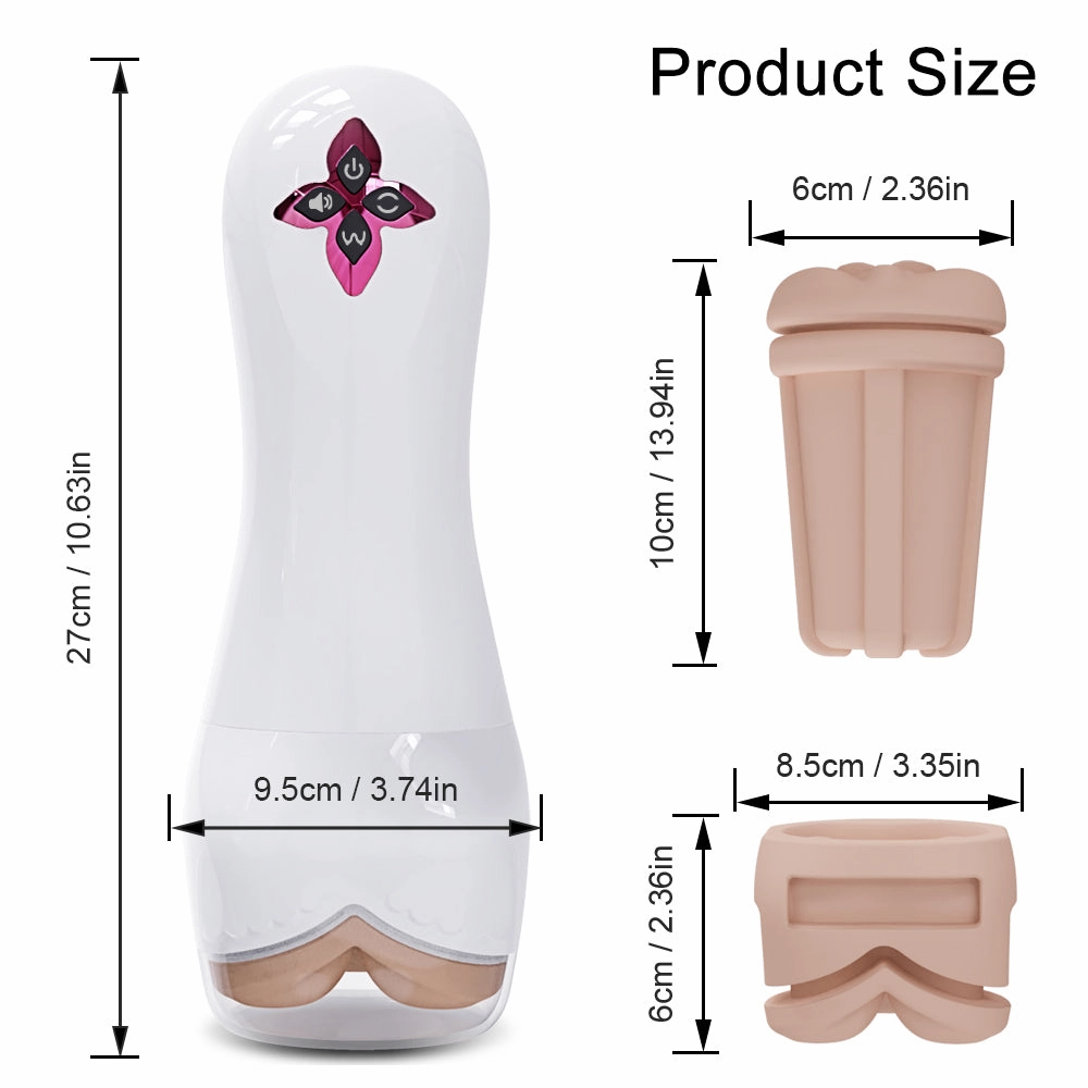 Eveflow - Split Design Breast Vulva Entry 5 Suctions & 7 Vibrations  Automatic Masturbation Cup