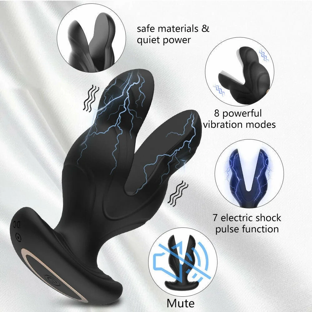 Extreme Vibrating Butt Plug with Electric Shock Modes Anal Plugs Prostate Stimulators
