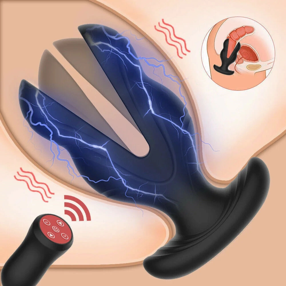 Extreme Vibrating Butt Plug with Electric Shock Modes Anal Plugs Prostate Stimulators