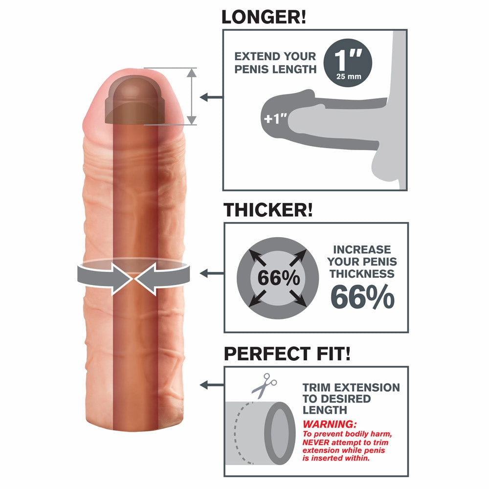 Fantasy X-Tensions Mega 1 Girthy Penis Extension Sleeve
