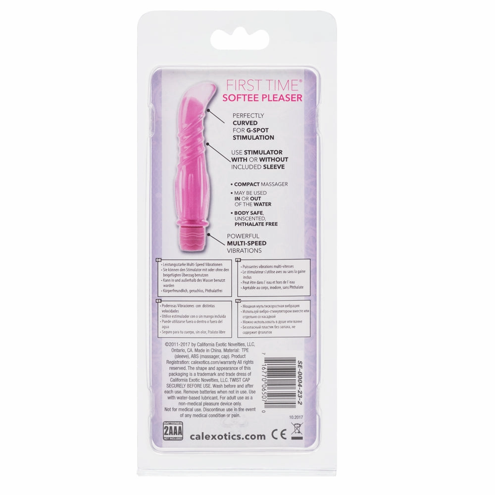 First Time Softee Pleaser Vibrator With Spiral G-Spot Sleeve