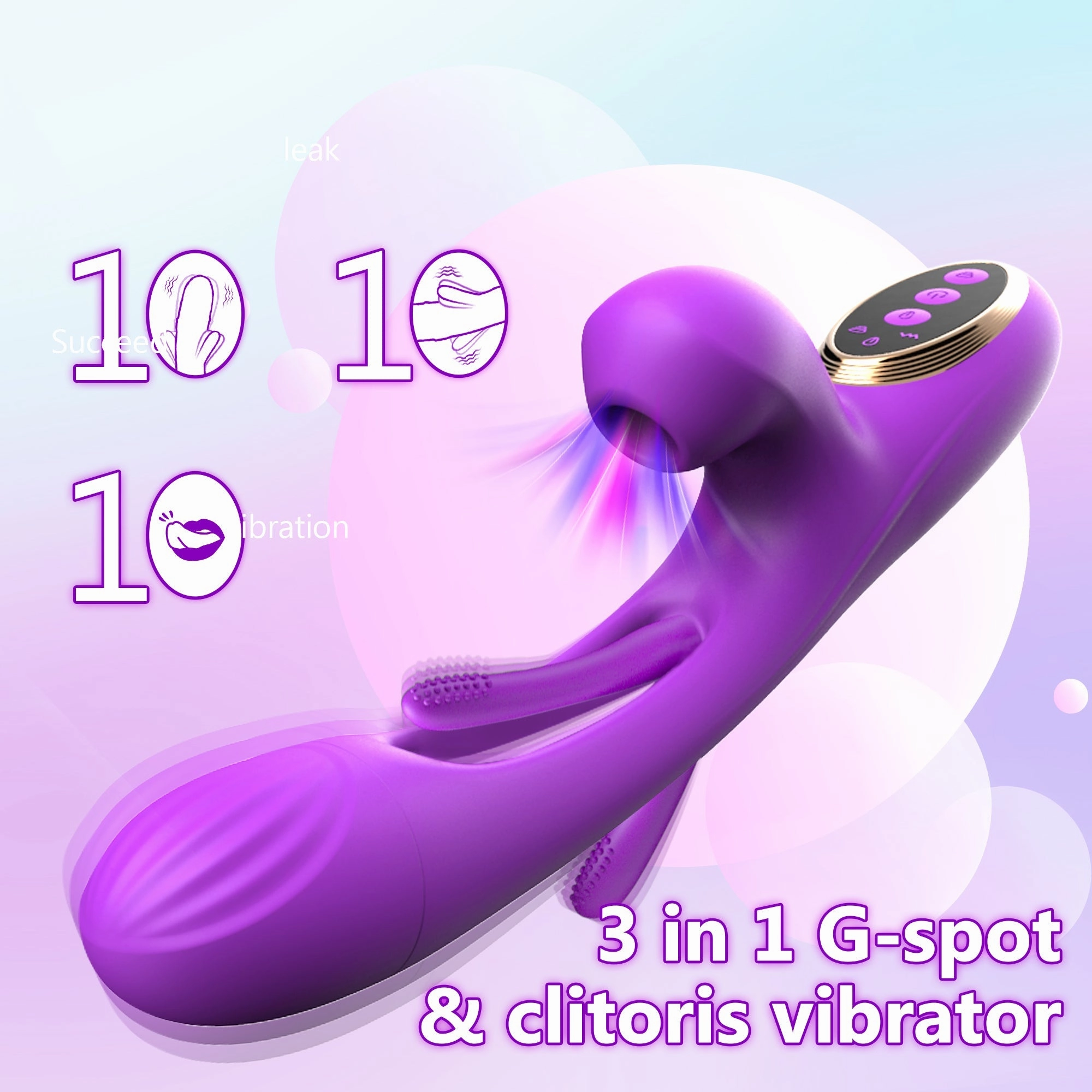 G Spot Vibrator with 10 Vibrating,10 Impactting& 10 Licking Modes