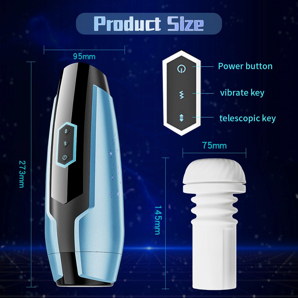 Galaxy Deep Throat Telescopic 3D Realistic Vagina Vibrating Male Masturbator