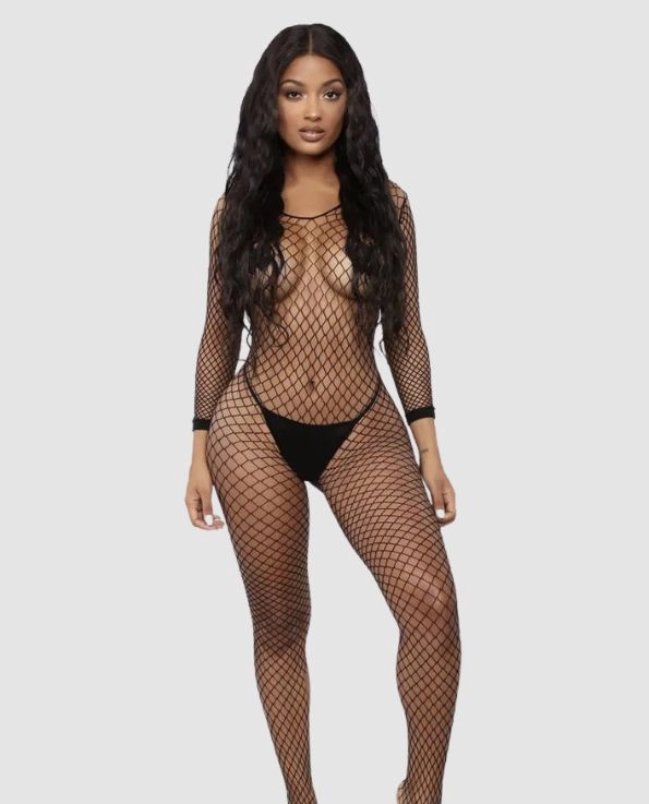 Jordyn Crotchless Full Body Fishnet Stocking