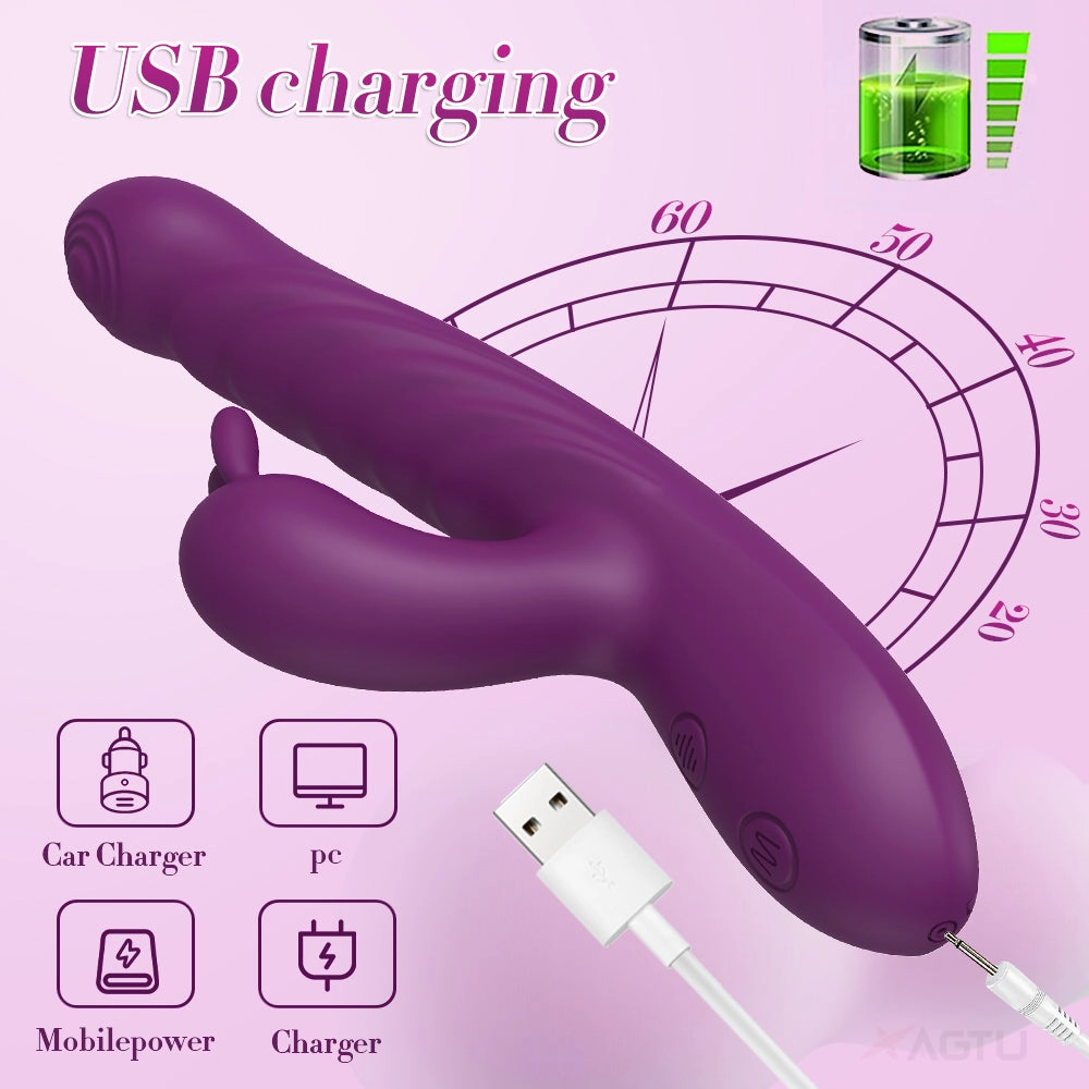 Kaia - Telescopic G Spot Rabbit Vibrator for Women Nipple Clit Stimulator