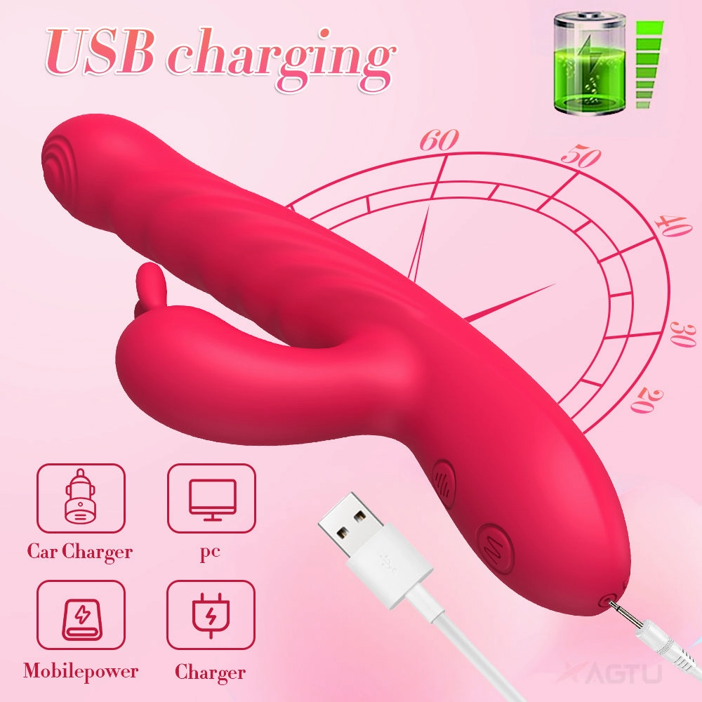 Kaia - Telescopic G Spot Rabbit Vibrator for Women Nipple Clit Stimulator