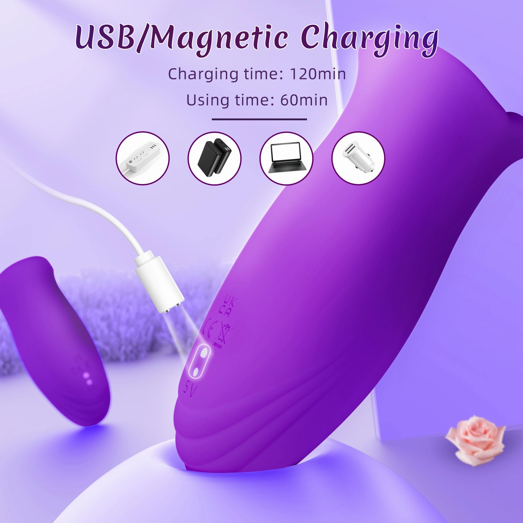 KERERO Adult Sex Toys Vibrator for Women with 10 Vibration Modes and 10 French Kissing Modes