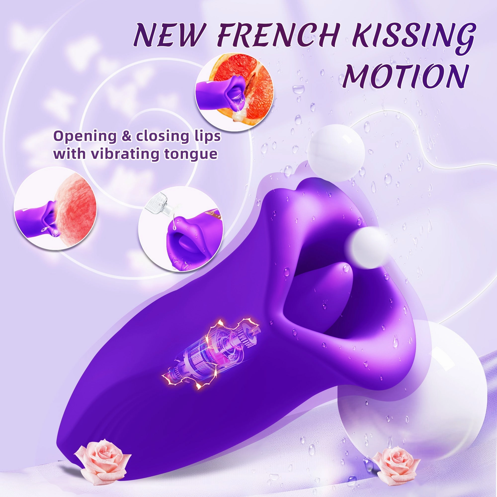 KERERO Adult Sex Toys Vibrator for Women with 10 Vibration Modes and 10 French Kissing Modes