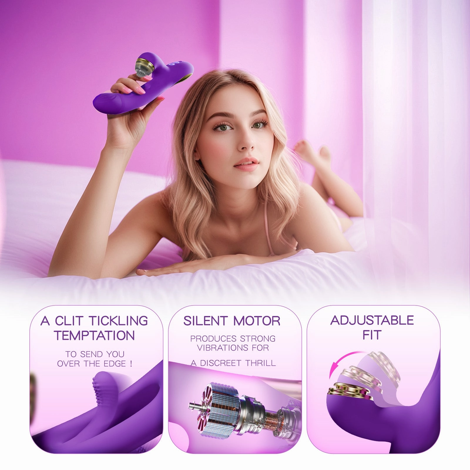 KERERO Female Sex Toys Dildo Vibrators with 7 Vibrating & Flapping Patterns, 7 Tapping Adult Toys
