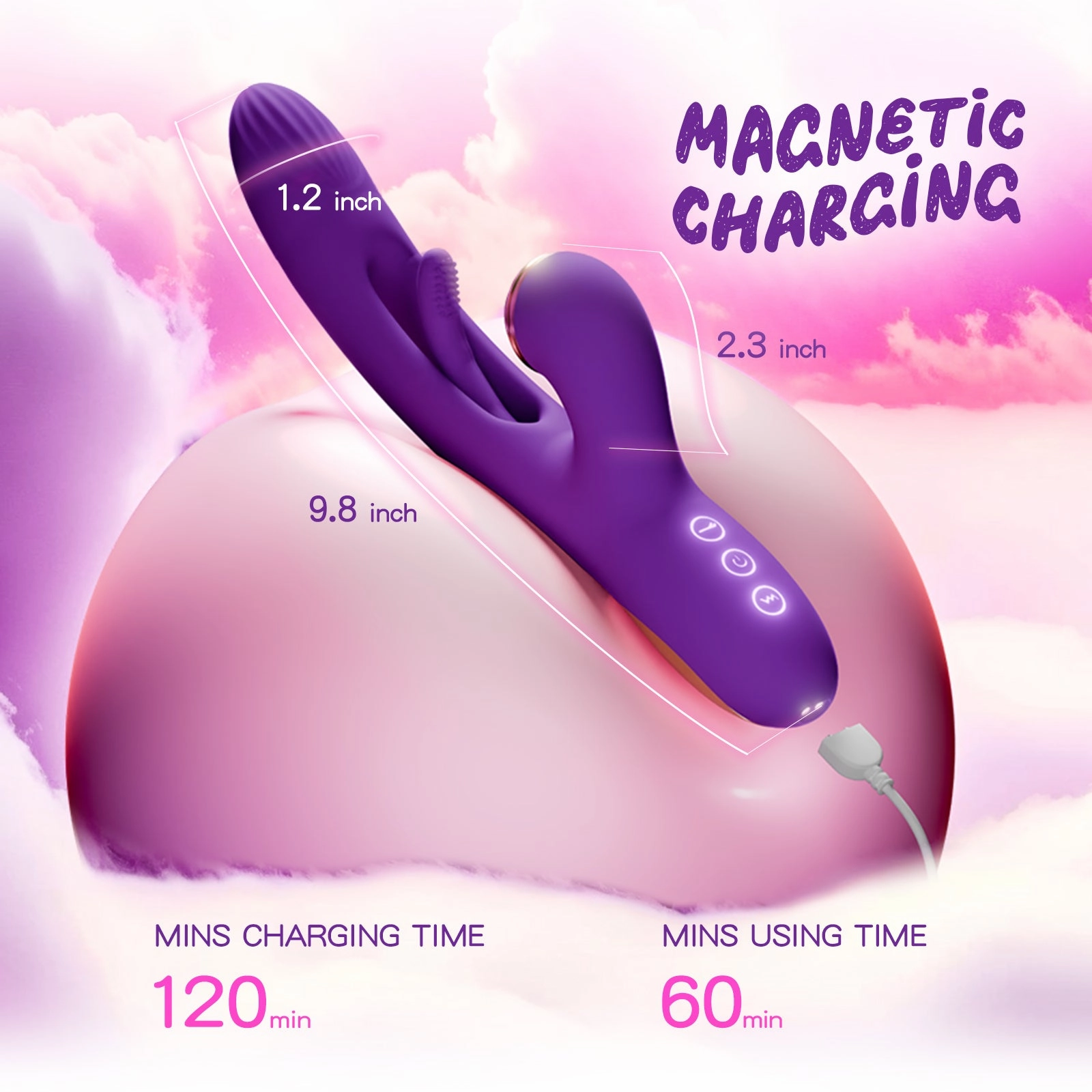 KERERO Female Sex Toys Dildo Vibrators with 7 Vibrating & Flapping Patterns, 7 Tapping Adult Toys
