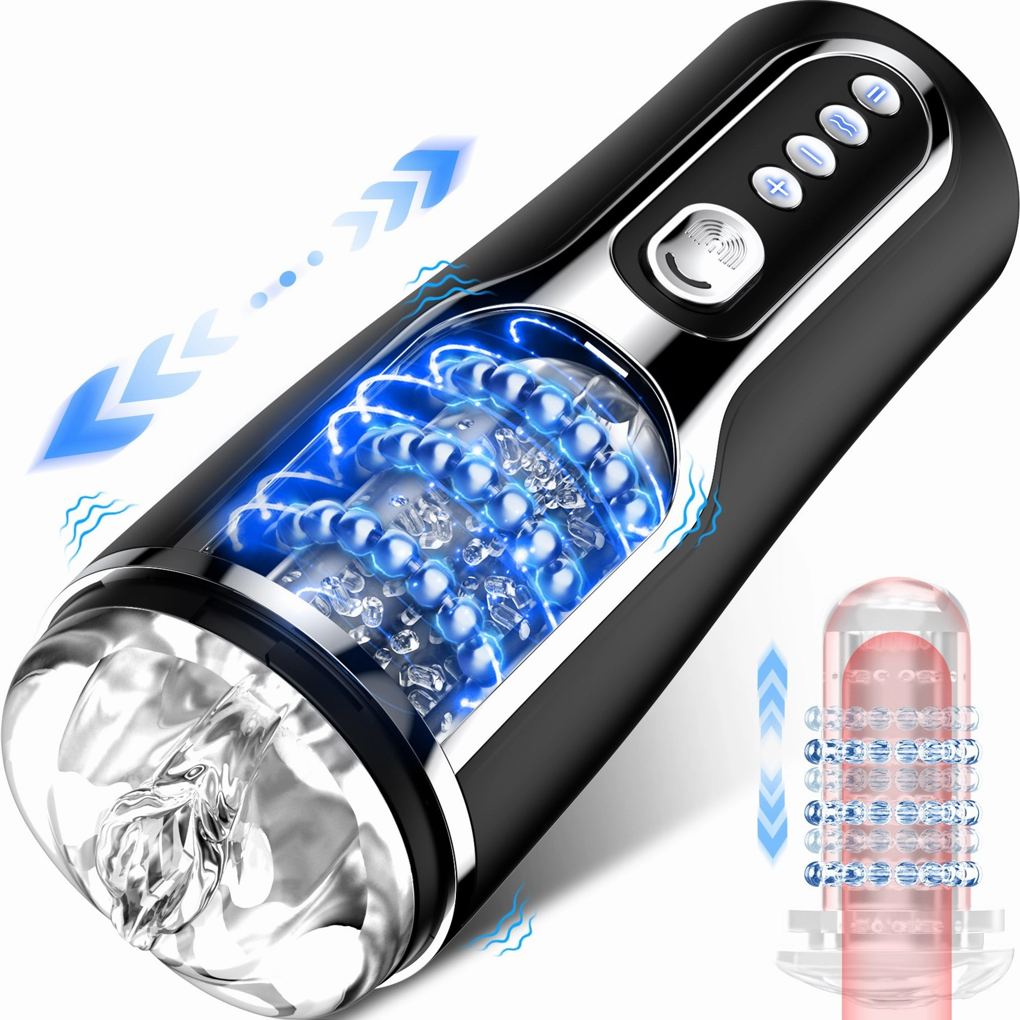 KERERO Male Masturbators Sex Toys for Men with 10 Thrusting & Vibrating Modes