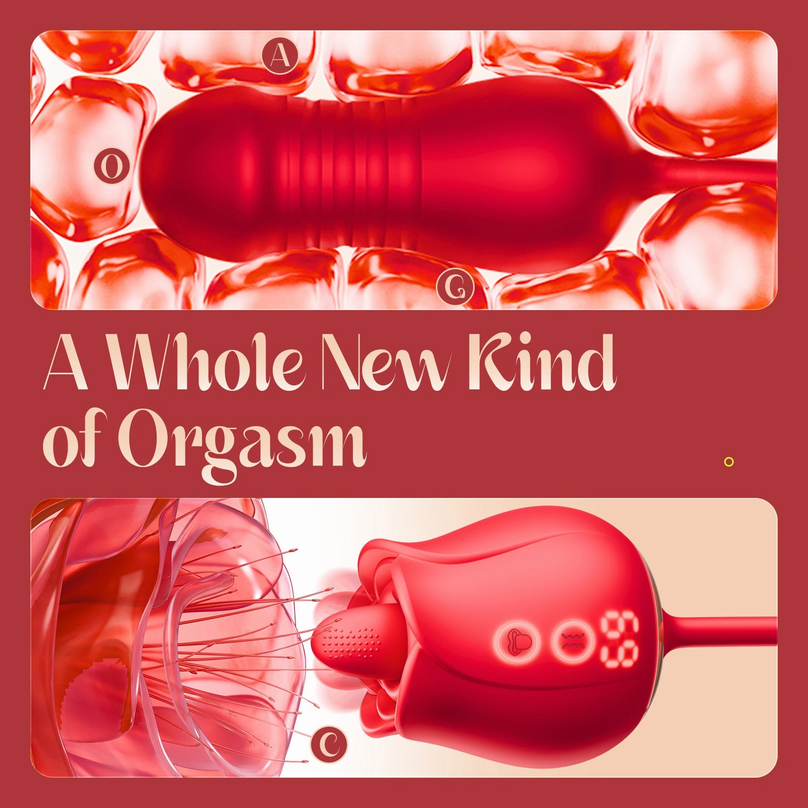 KERERO Rose Sex Toy with 9 Rotation & Vibration Patterns