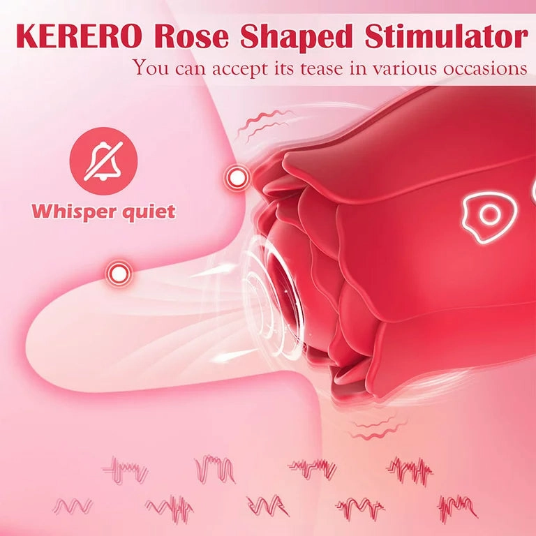KERERO Rose Toy with 9 Tapping Modes, Waterproof Sex Toys for Women