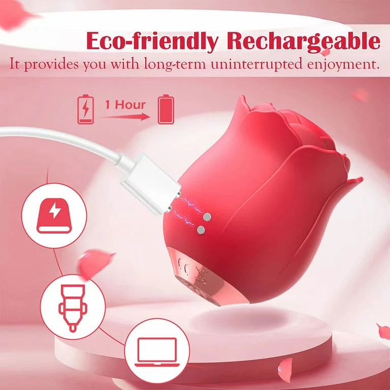 KERERO Rose Toy with 9 Tapping Modes, Waterproof Sex Toys for Women