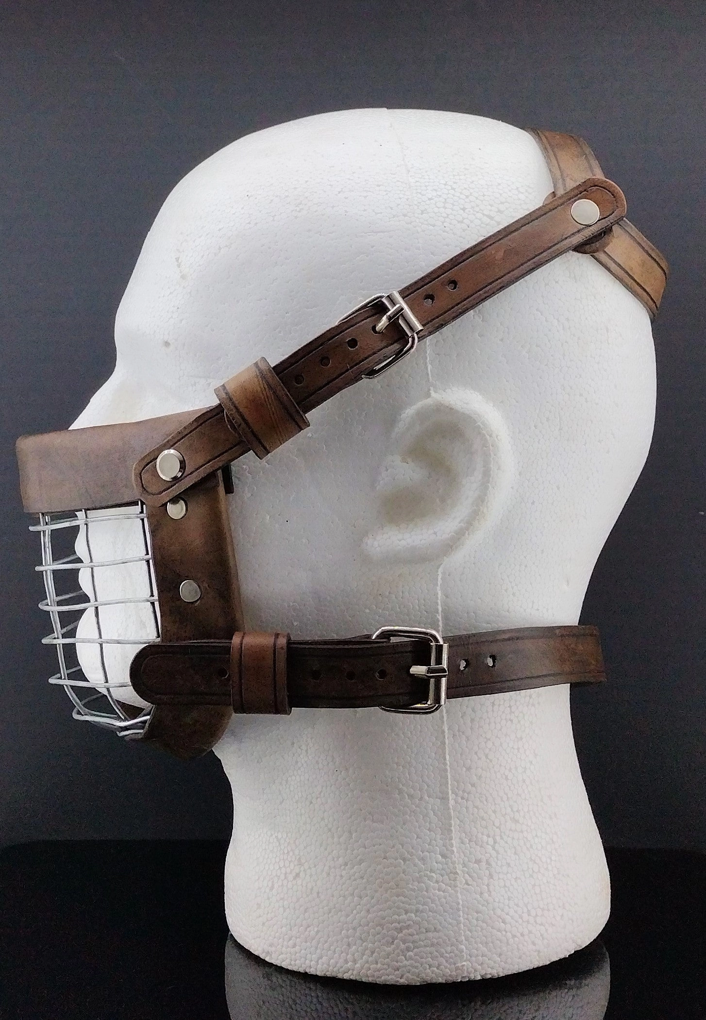 Leather Muzzle - Human Mask - Small and Medium Sizes Available