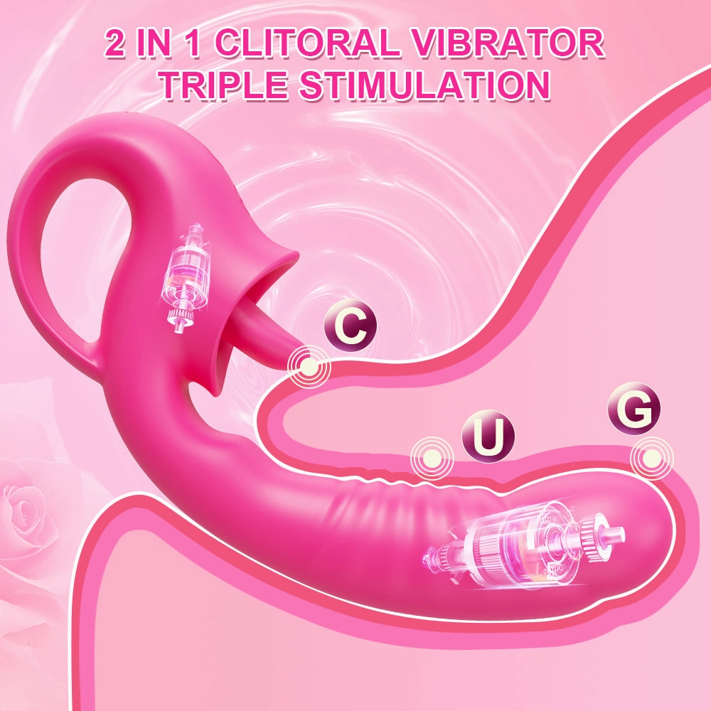 Lippe-20 Modes Tongue Licking G Spot Vibrator And Swing Nipple Clitoris Dildo