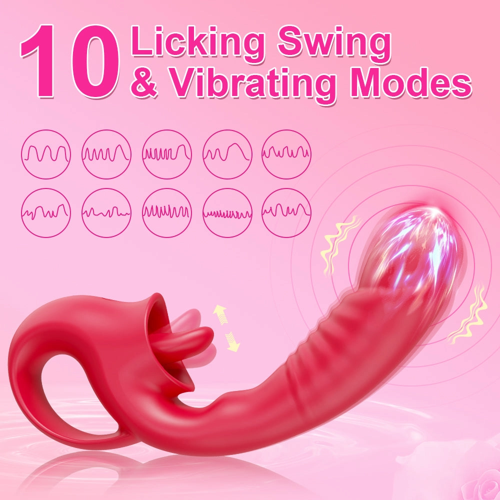 Lippe-20 Modes Tongue Licking G Spot Vibrator And Swing Nipple Clitoris Dildo