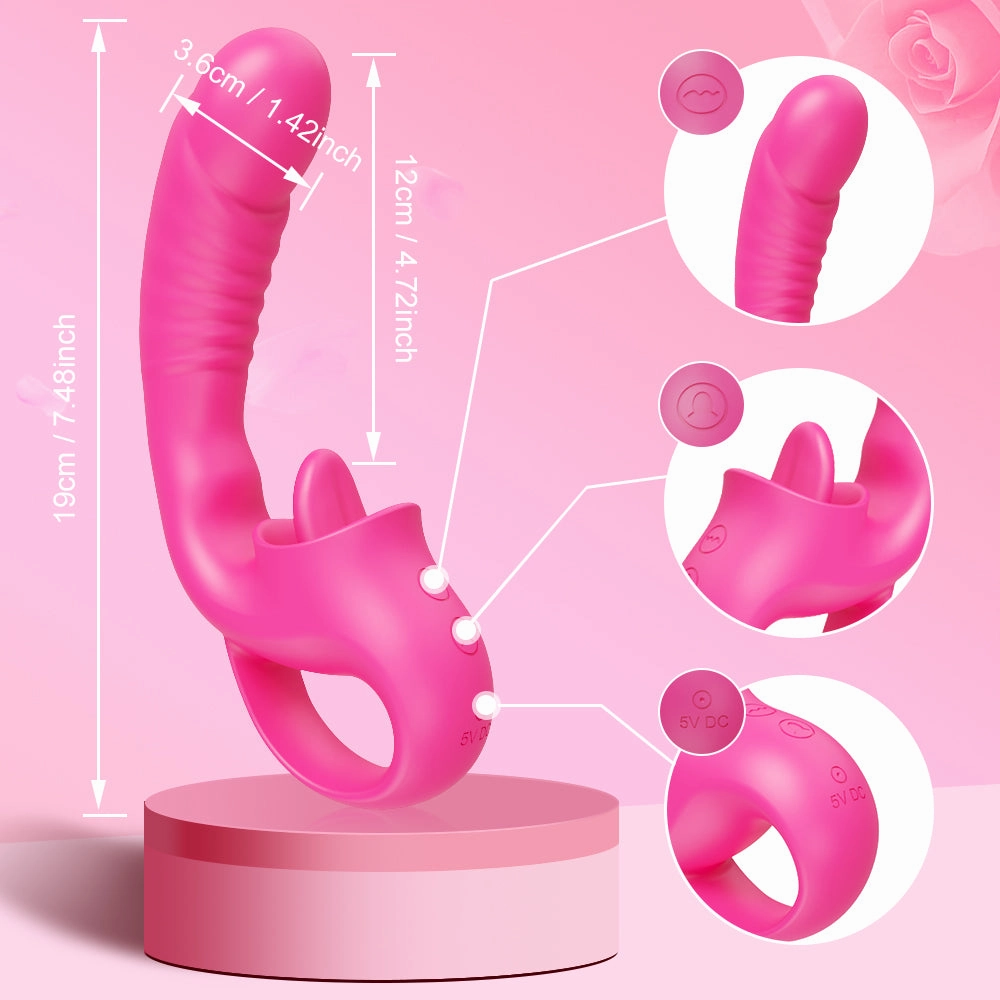 Lippe-20 Modes Tongue Licking G Spot Vibrator And Swing Nipple Clitoris Dildo