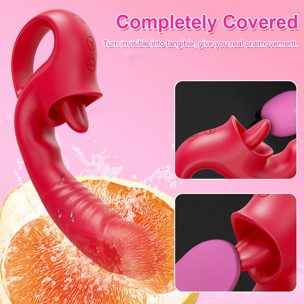 Lippe-20 Modes Tongue Licking G Spot Vibrator And Swing Nipple Clitoris Dildo