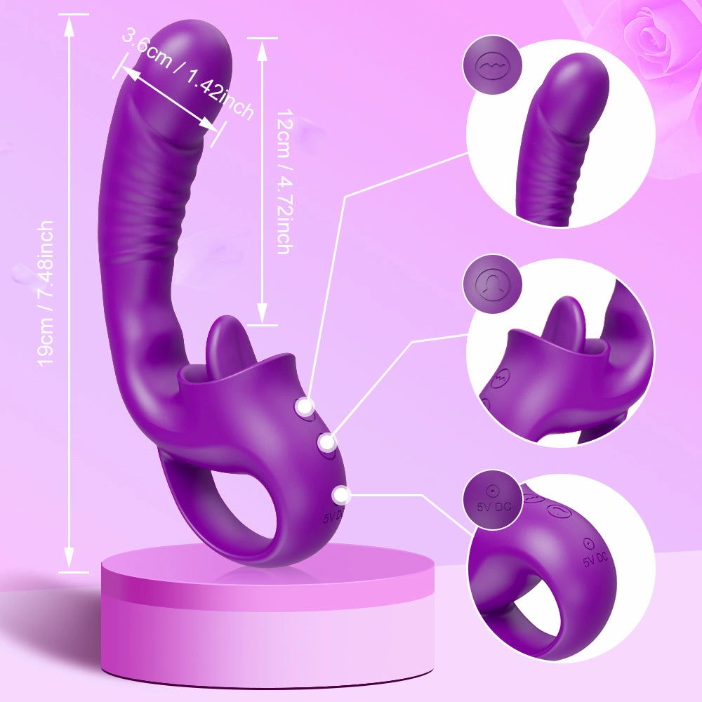 Lippe-20 Modes Tongue Licking G Spot Vibrator And Swing Nipple Clitoris Dildo