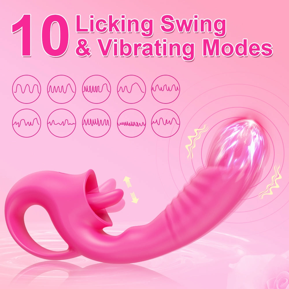 Lippe-20 Modes Tongue Licking G Spot Vibrator And Swing Nipple Clitoris Dildo