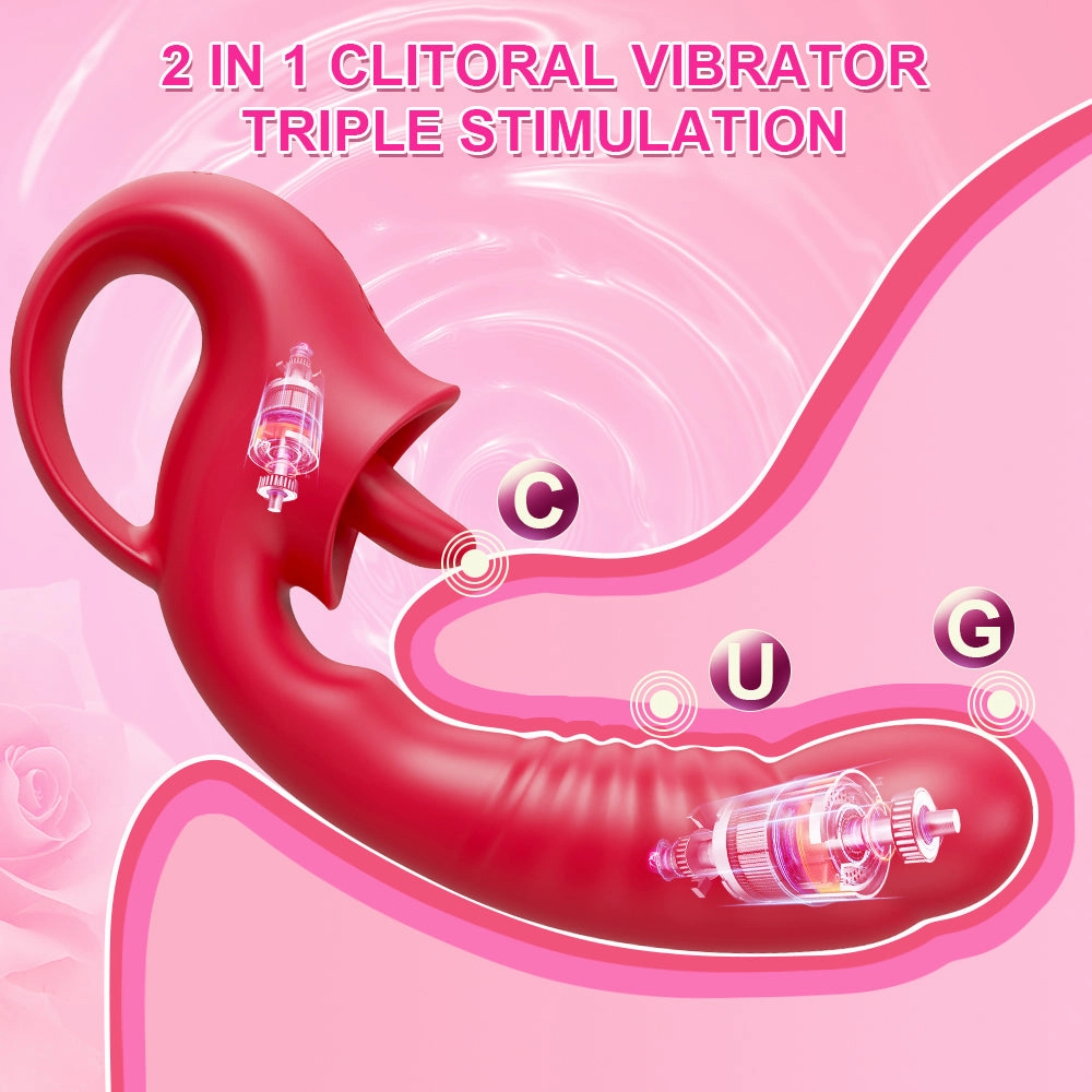 Lippe-20 Modes Tongue Licking G Spot Vibrator And Swing Nipple Clitoris Dildo