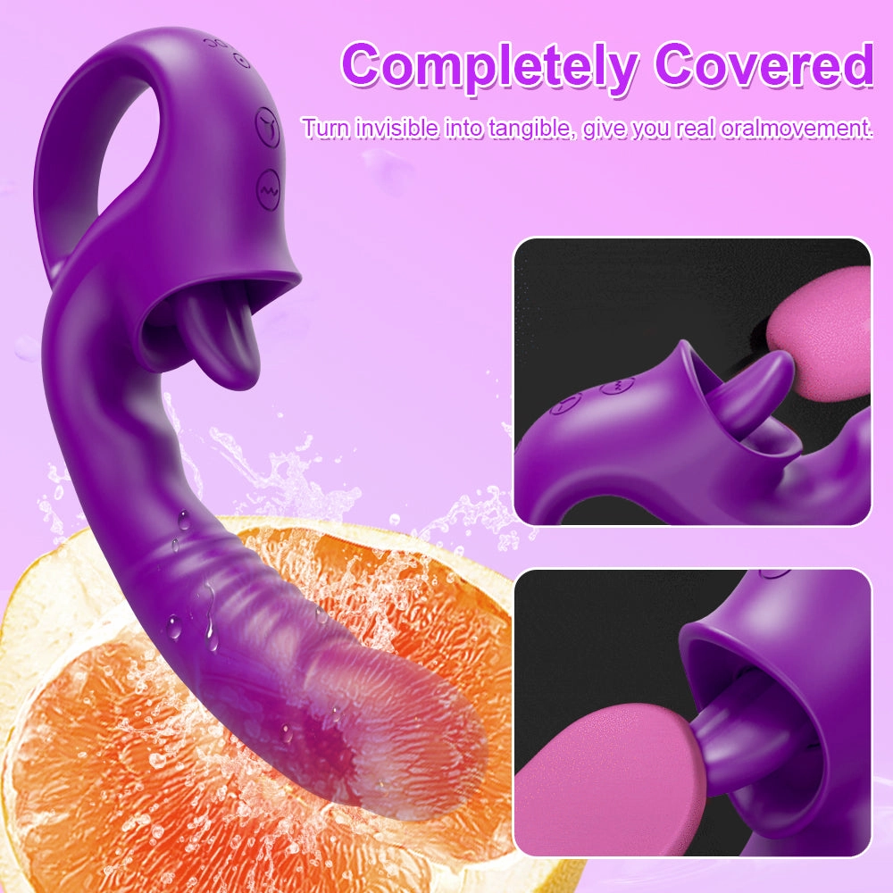 Lippe-20 Modes Tongue Licking G Spot Vibrator And Swing Nipple Clitoris Dildo