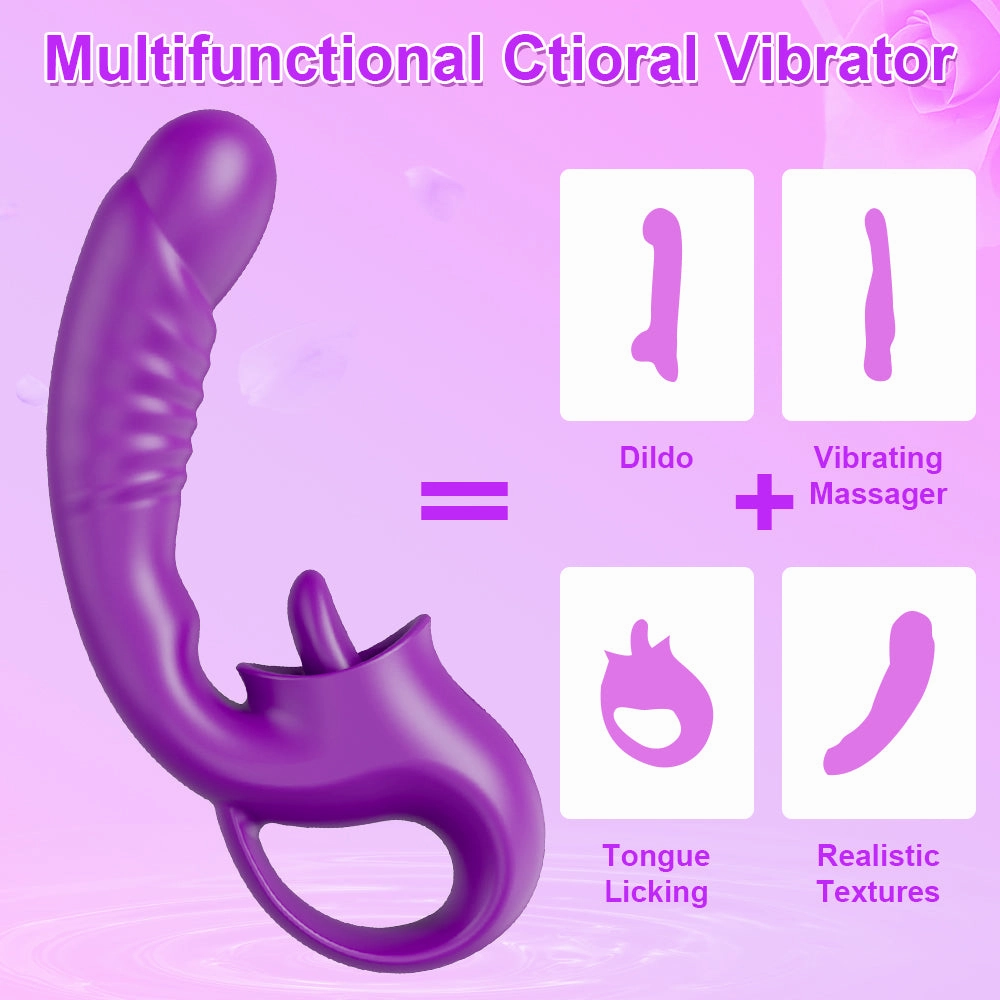 Lippe-20 Modes Tongue Licking G Spot Vibrator And Swing Nipple Clitoris Dildo