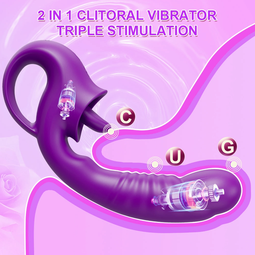Lippe-20 Modes Tongue Licking G Spot Vibrator And Swing Nipple Clitoris Dildo