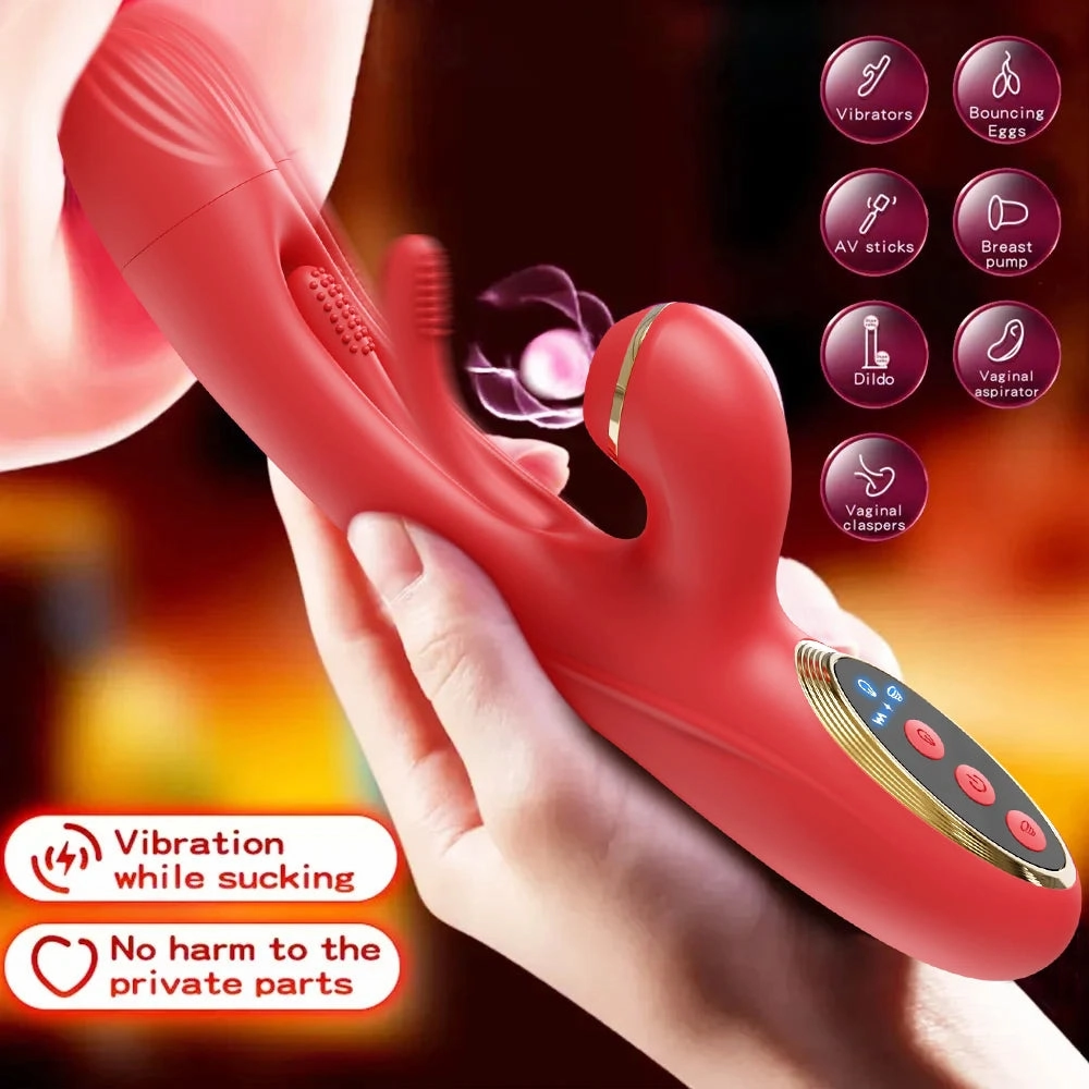 Luxury Rabbit Bunny Viberator Clit Sucker with Tapping Flapping Clitoral Stimulator