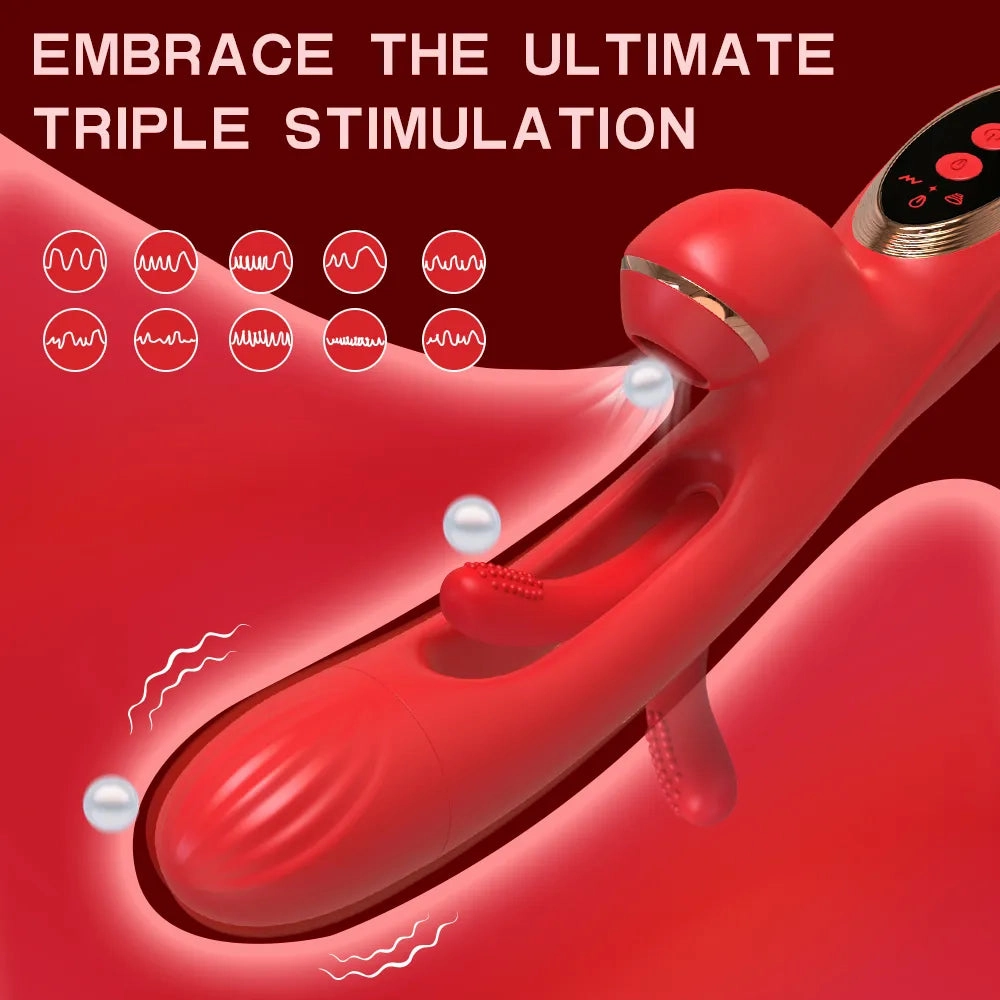 Luxury Rabbit Bunny Viberator Clit Sucker with Tapping Flapping Clitoral Stimulator