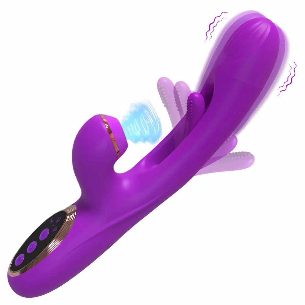 Luxury Rabbit Bunny Viberator Clit Sucker with Tapping Flapping Clitoral Stimulator