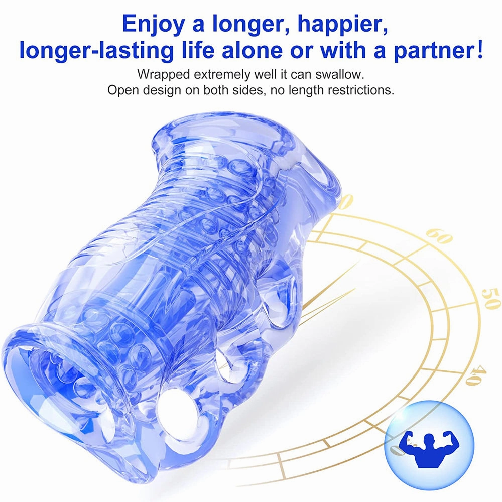 Male Masturbator Pocket Pussy Anal Vagina Masturbation Oral Handjob Glans Penis Trainer Massager Open-Ended