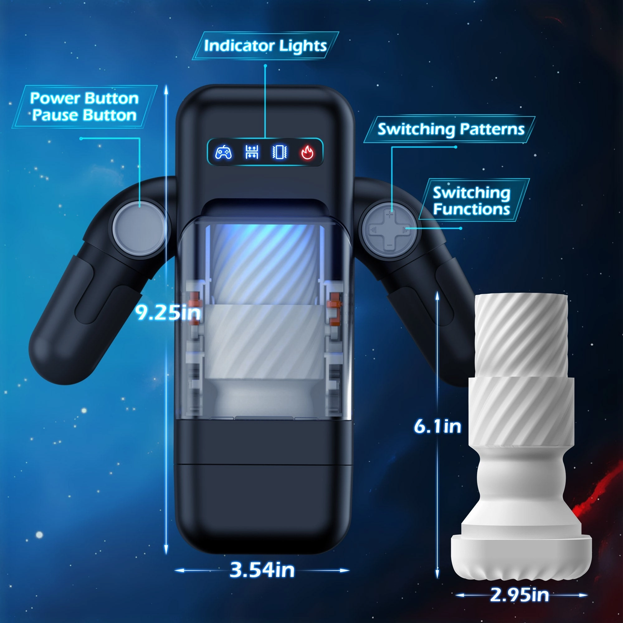 Male Masturbators Cup with 10 Thrusting & Vibration Modes