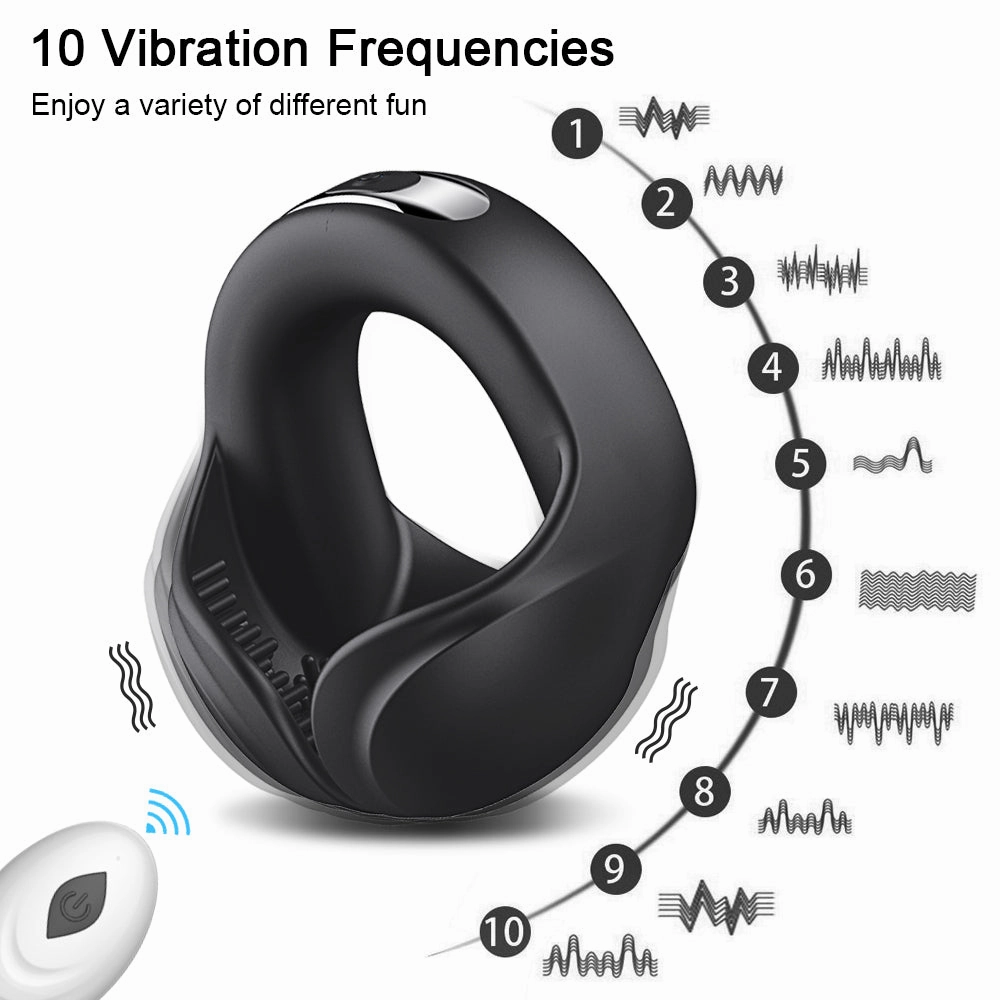 Male Vibrating Penis Cock Ring & Delay Ejaculation Erection Scrotum Stimulator