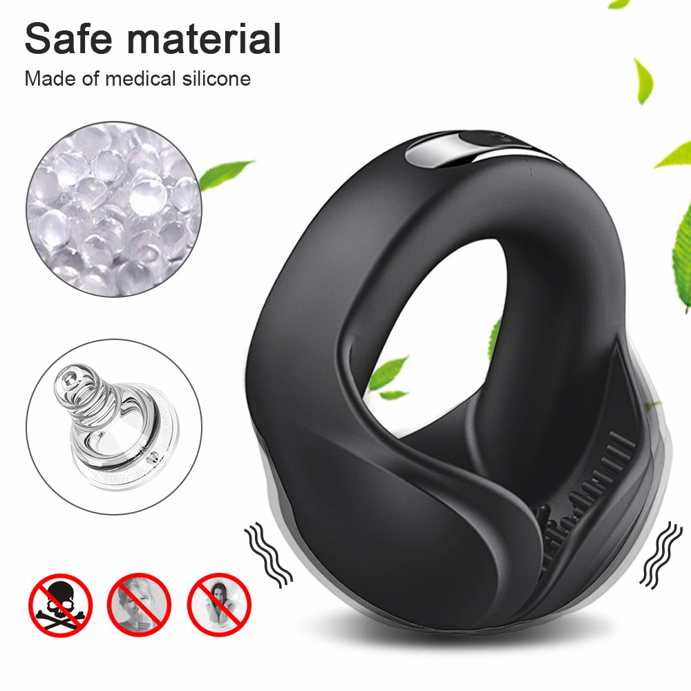Male Vibrating Penis Cock Ring & Delay Ejaculation Erection Scrotum Stimulator