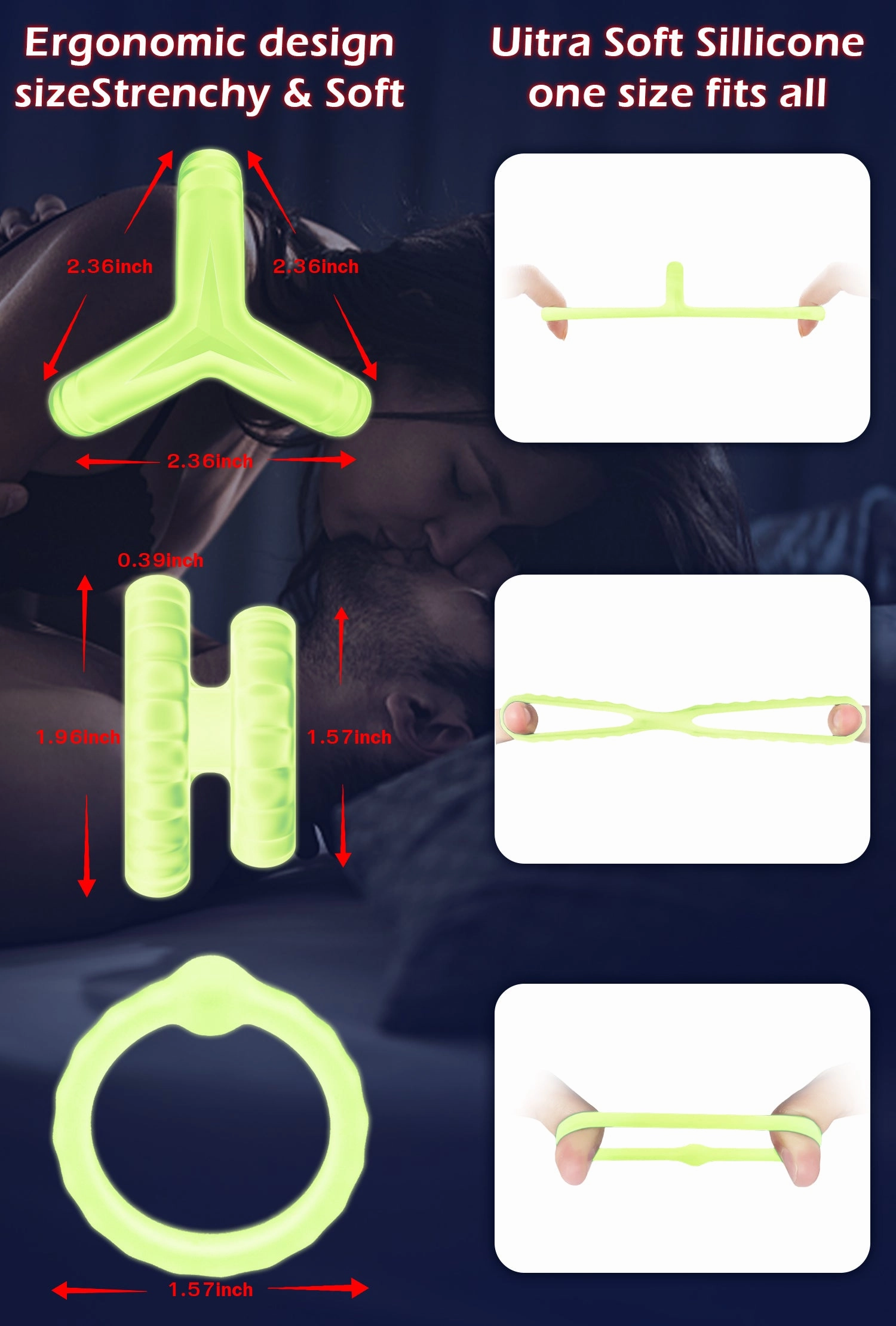 Malia - Glow-in-the-dark Penis Ring Set