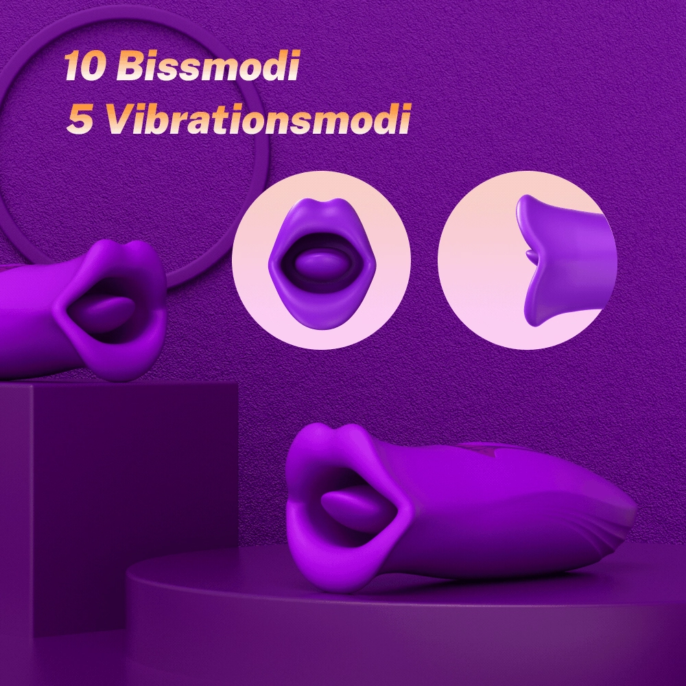 Mouth Biting Vibrator 10 Biting & 5 Vibrating Modes for Nipple Clit Stimulation - Fellare