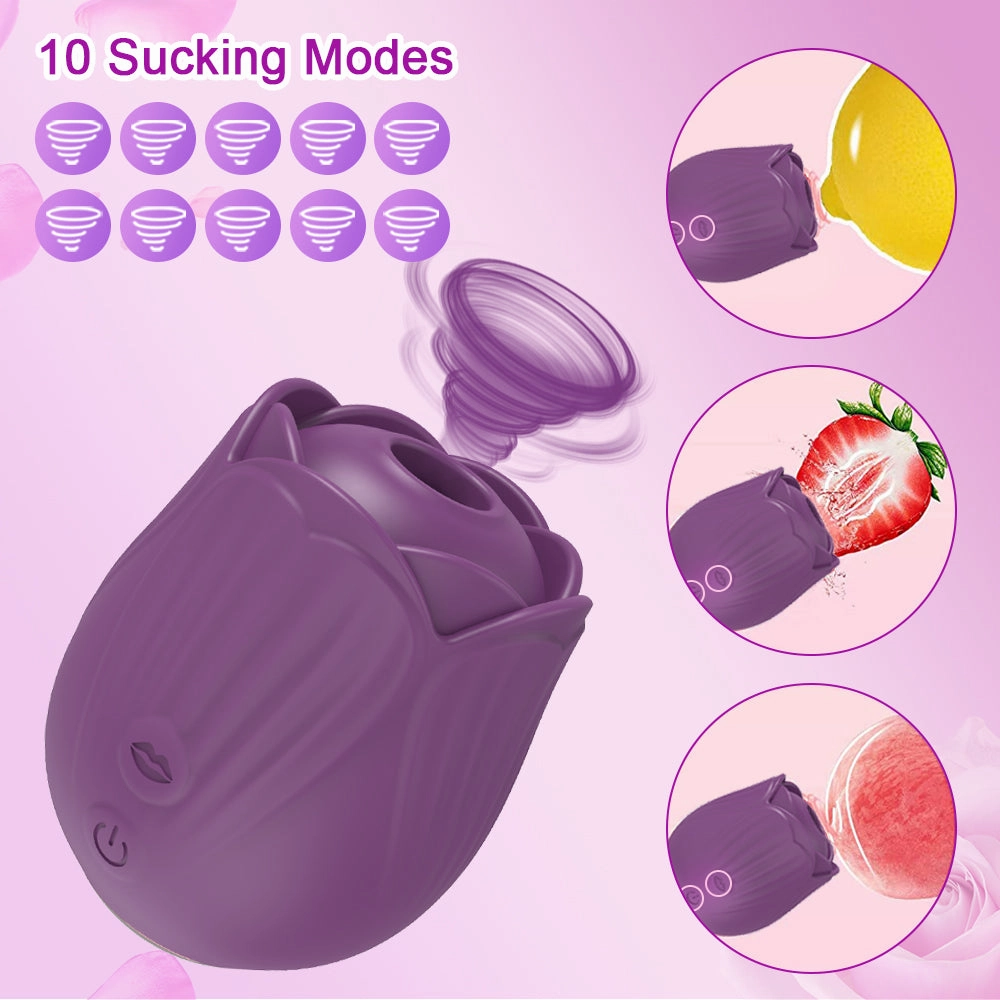 Multiple Suction Modes Rose Vibrator Clit Stimulator