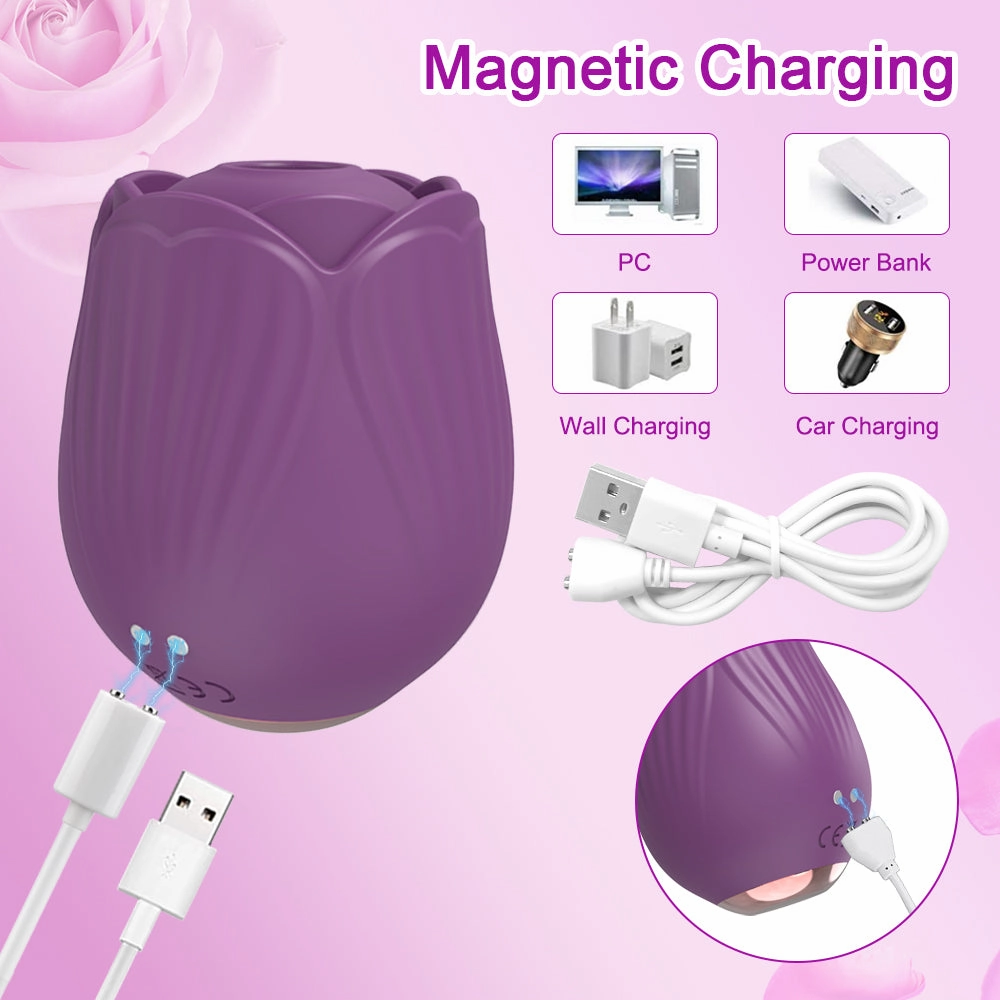 Multiple Suction Modes Rose Vibrator Clit Stimulator